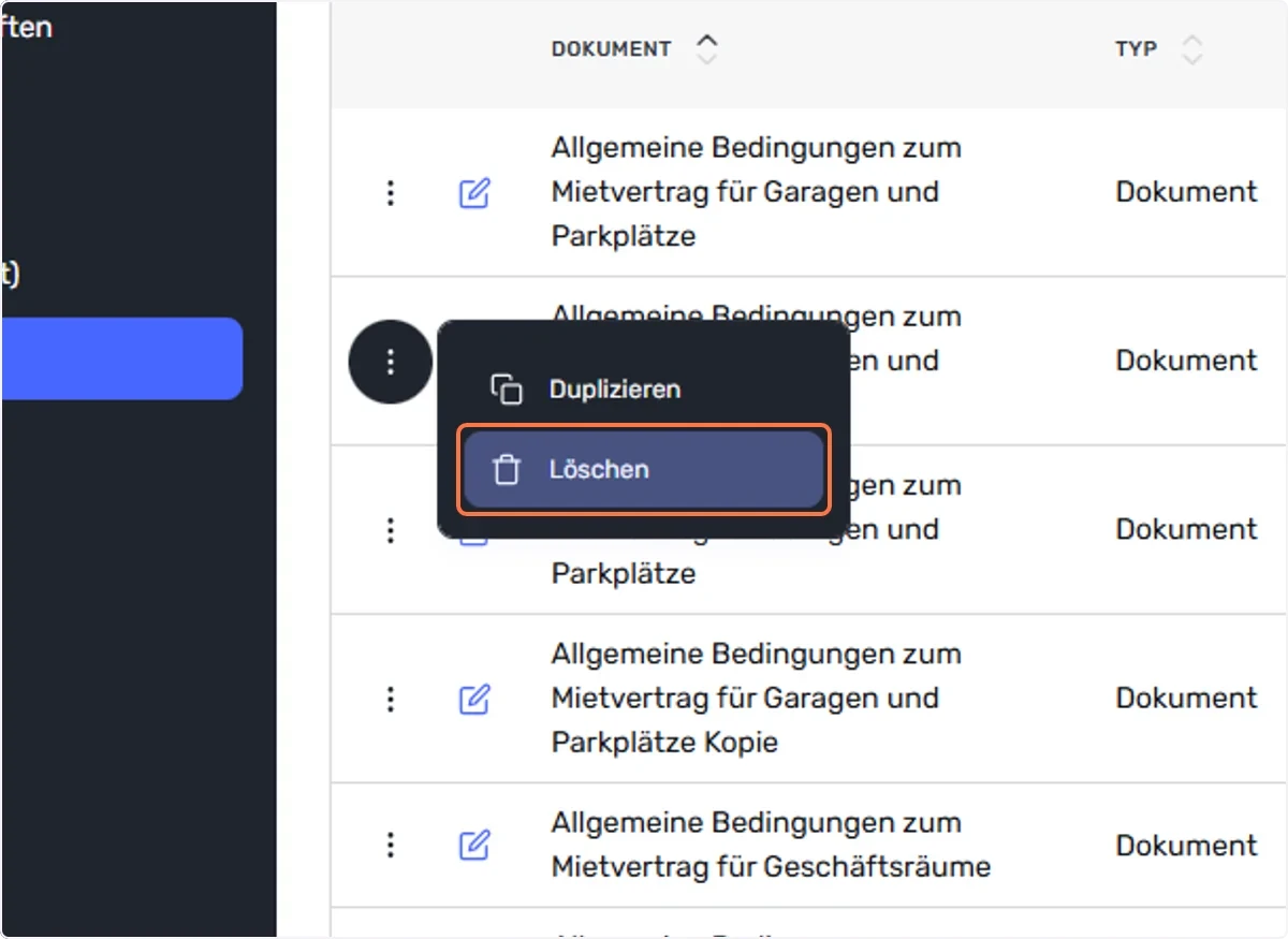 Duplizierte Vorlagen löschen