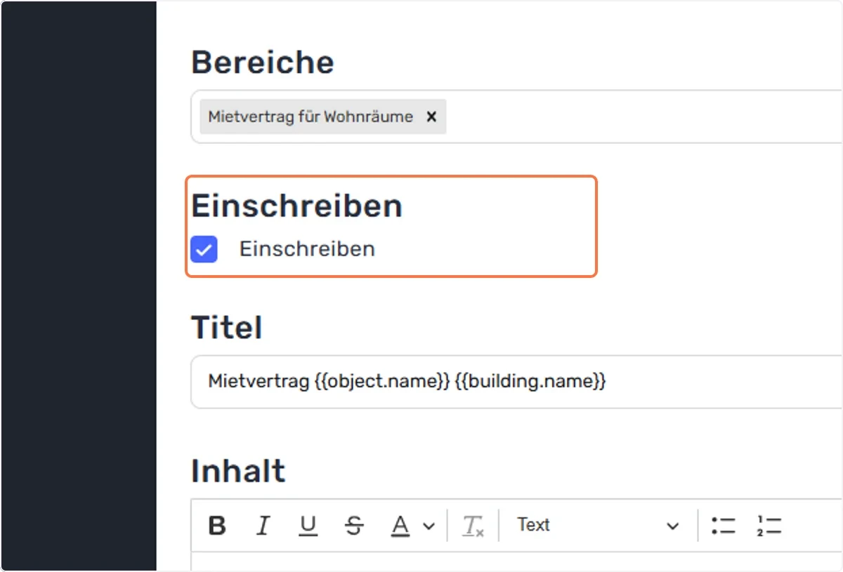 Einschreiben