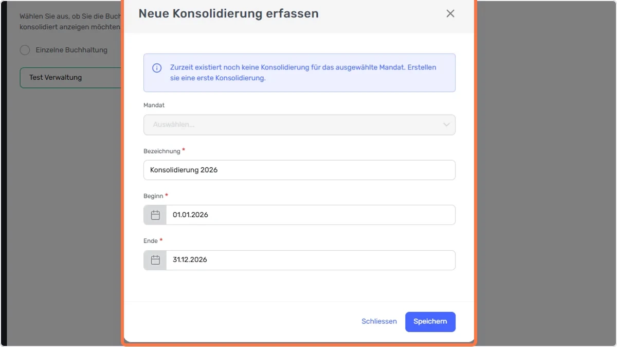 Eröffnung eines Konsolidierungs-Zeitraums
