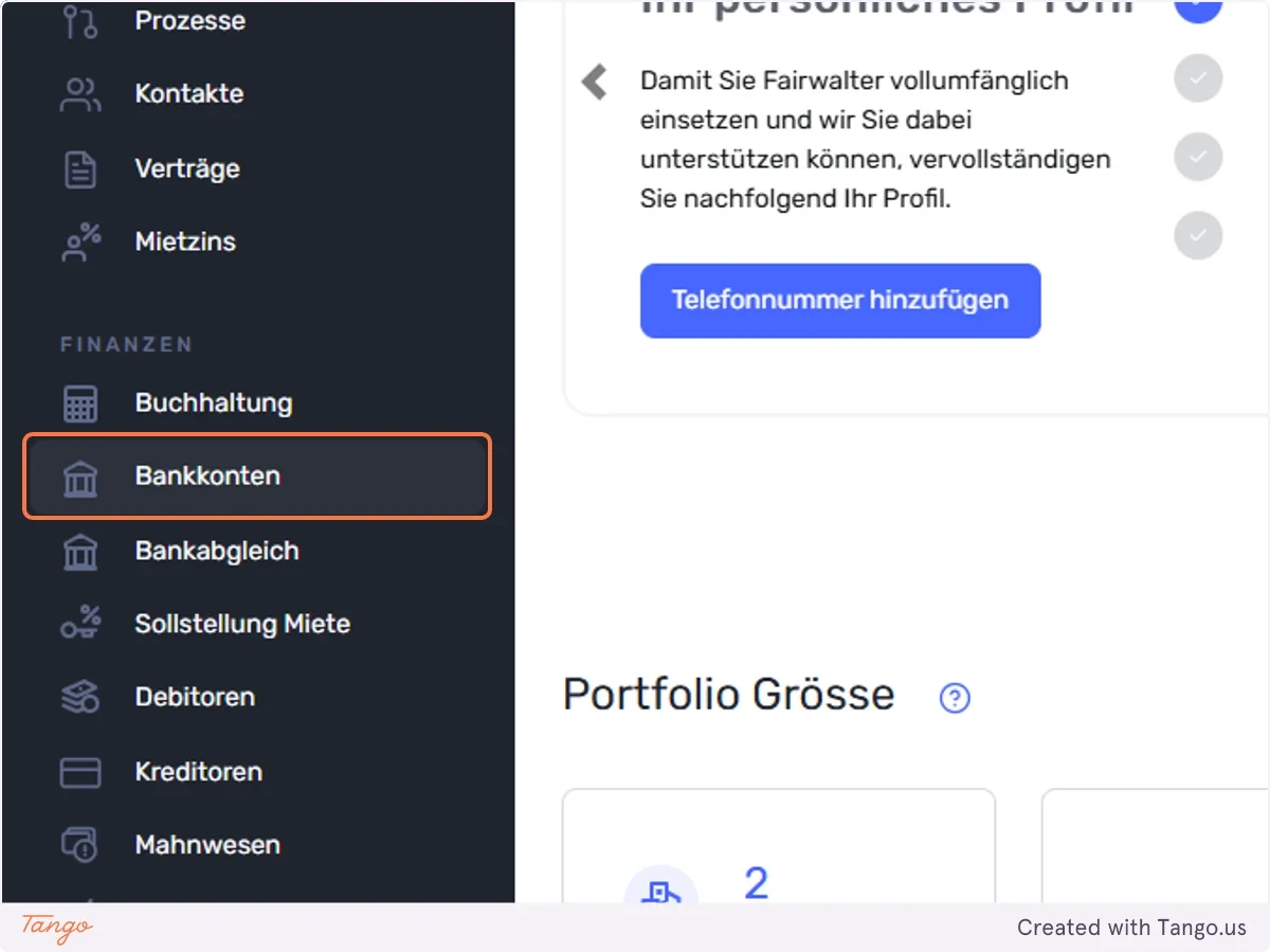 Gehen Sie auf Bankkonten