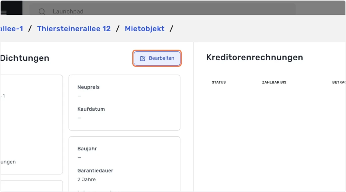 Klick auf Bearbeiten