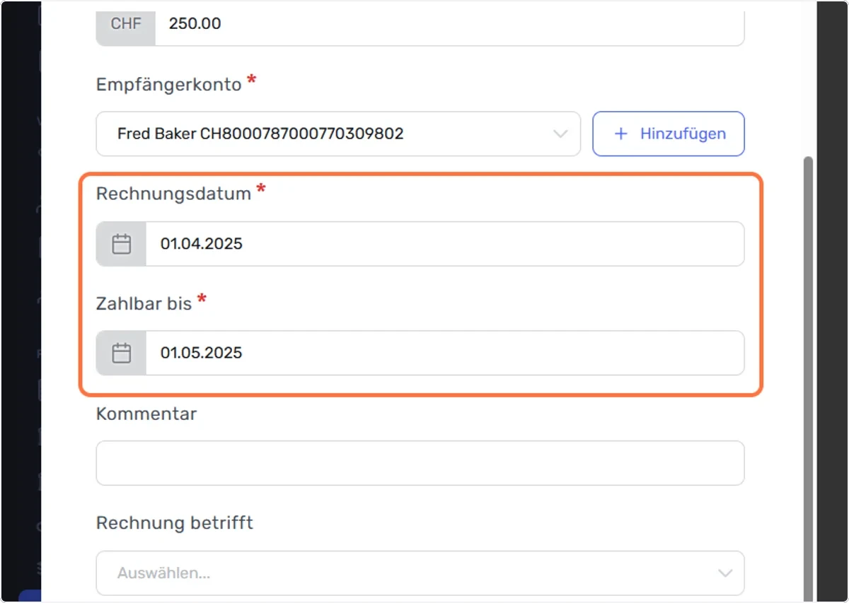 Klick auf dropdown trigger