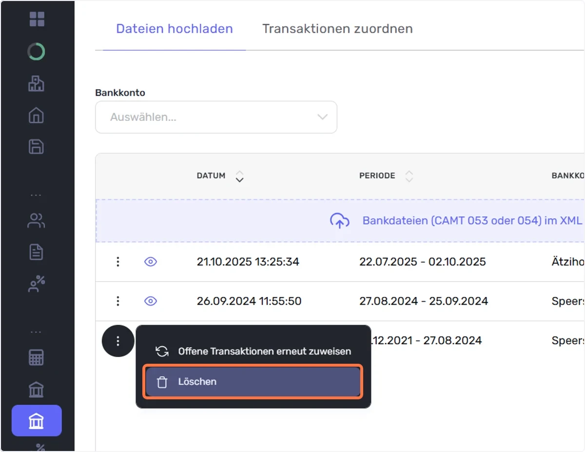 Klick auf Löschen