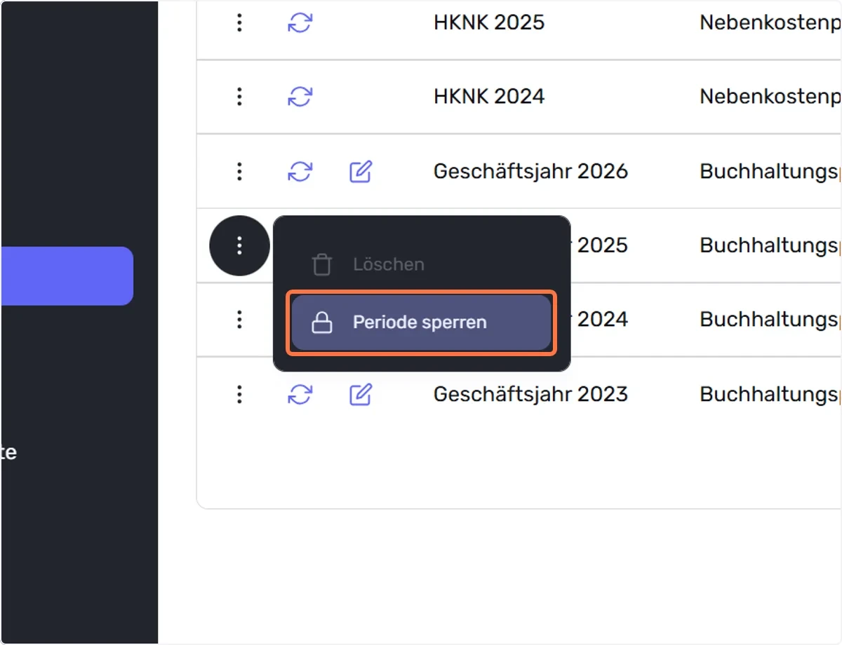 Klick auf Periode sperren