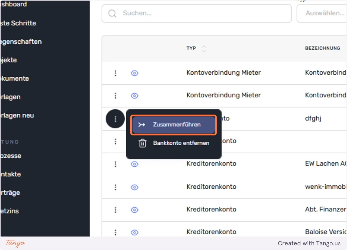 Klicken Sie auf Zusammenführen