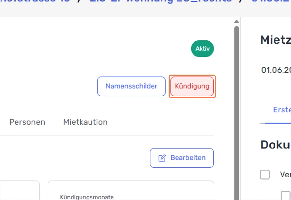 Kündigung erfassen