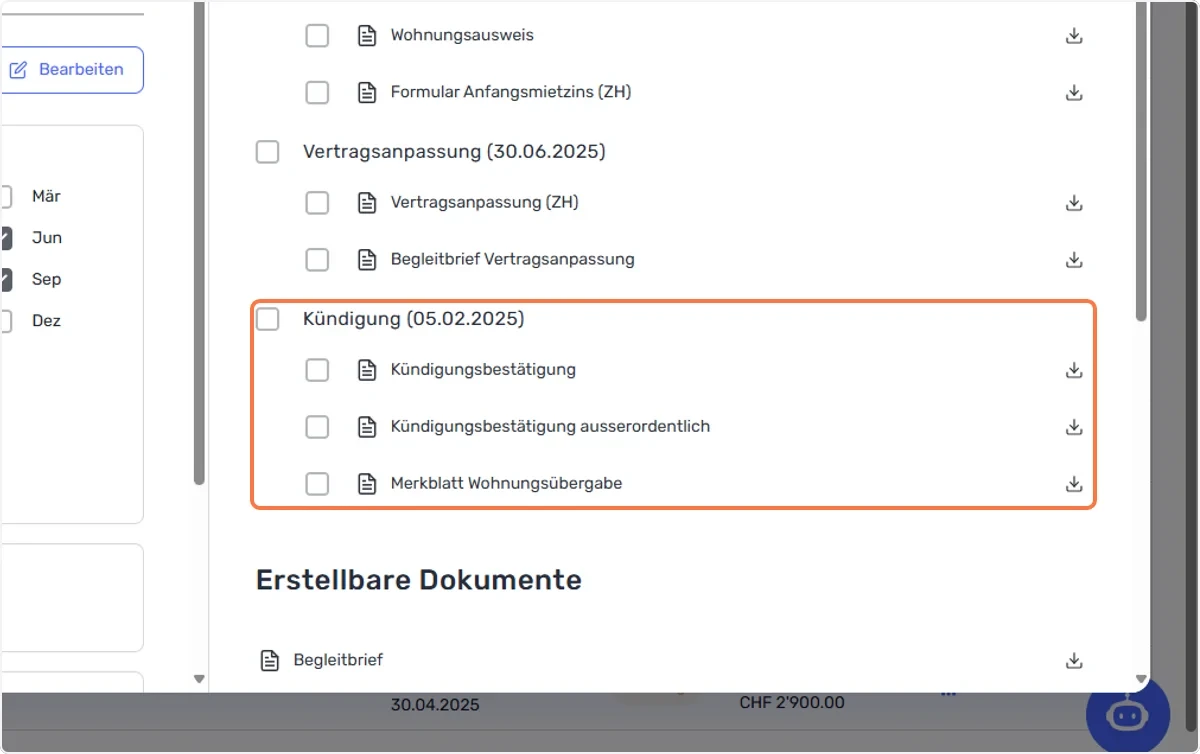 Kündigungsdokumente herunterladen