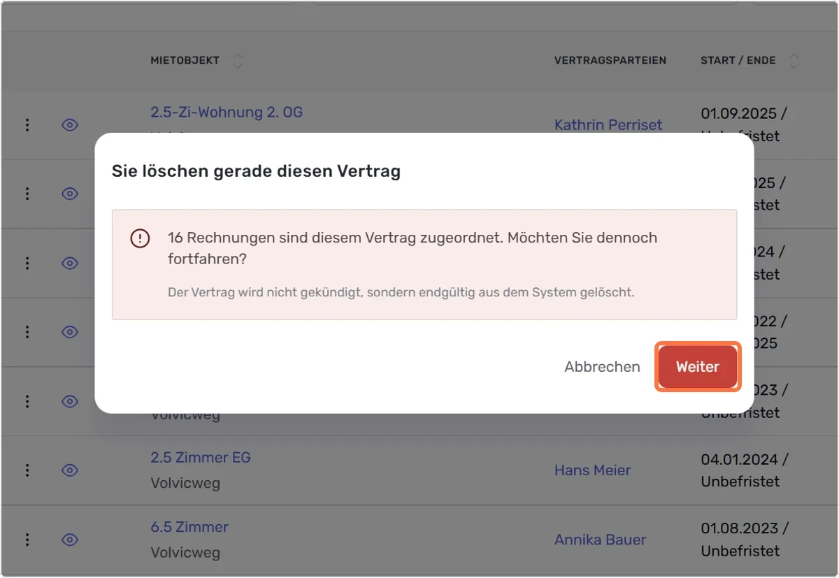 Löschen bestätigen