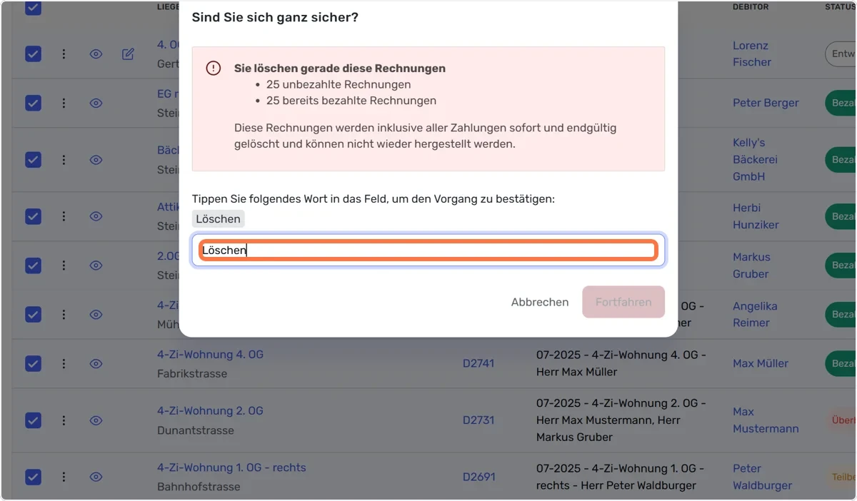 Löschvorgang bestätigen