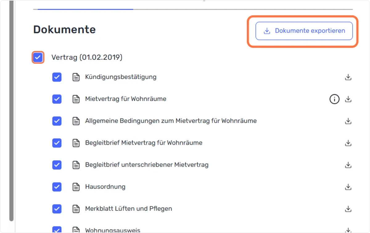 Mehrere Dokumente gleichzeitig herunterladen