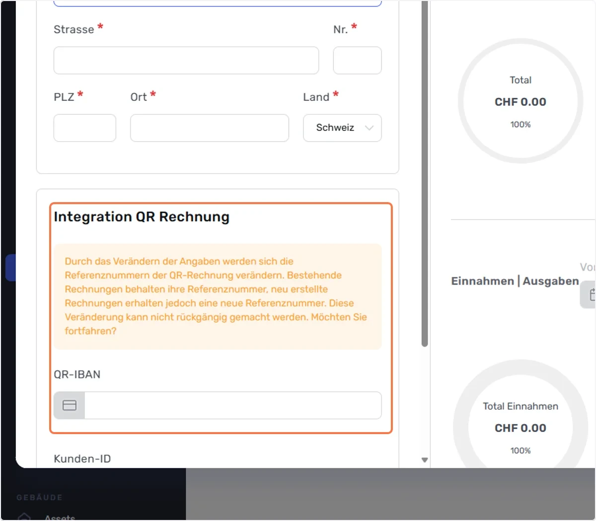 QR IBAN eintragen