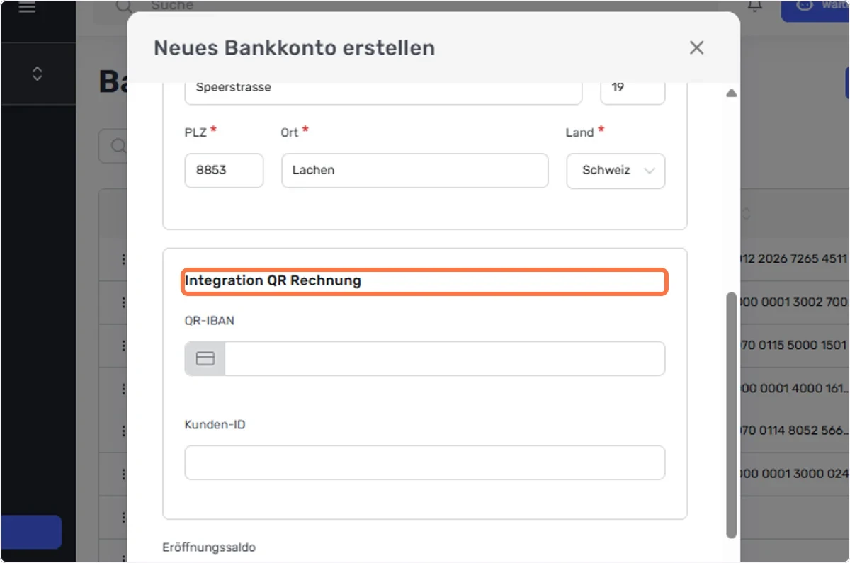 QR-Integration (Nur für Liegenschaftskonto)
