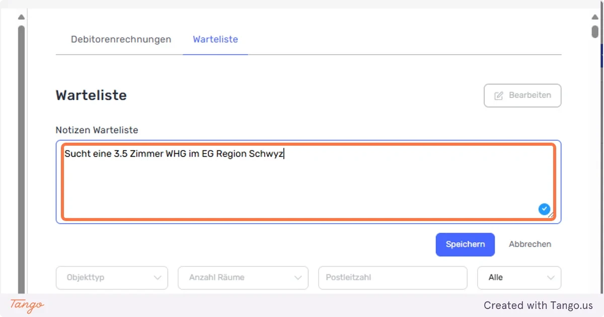 Sie können nun eine Notiz hinzufügen