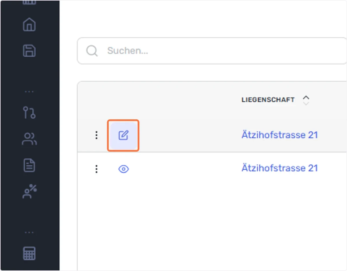 Um Änderungen vorzunehmen, wählen Sie bitte die gewünschte Nebenkostenabrechnung aus und klicken Sie auf “Bearbeiten”.