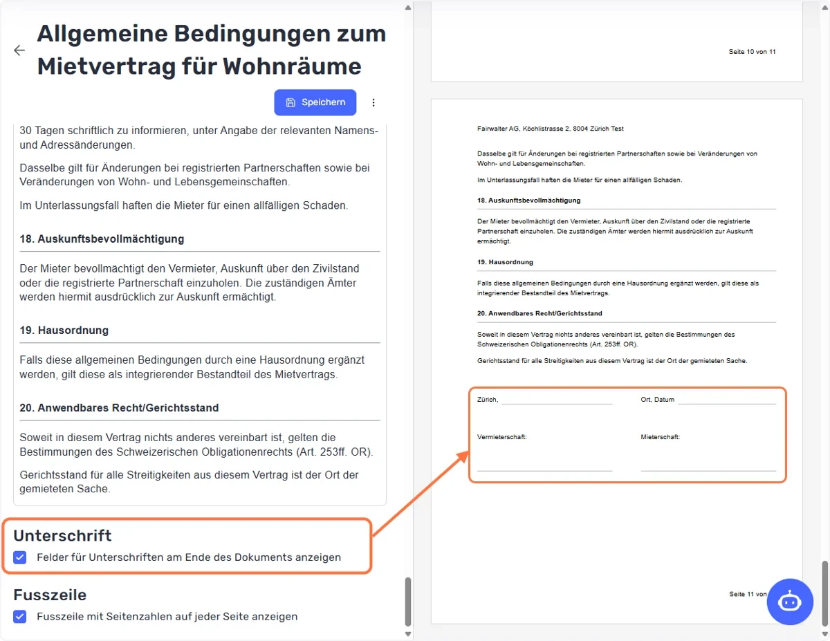 Unterschriftsblock