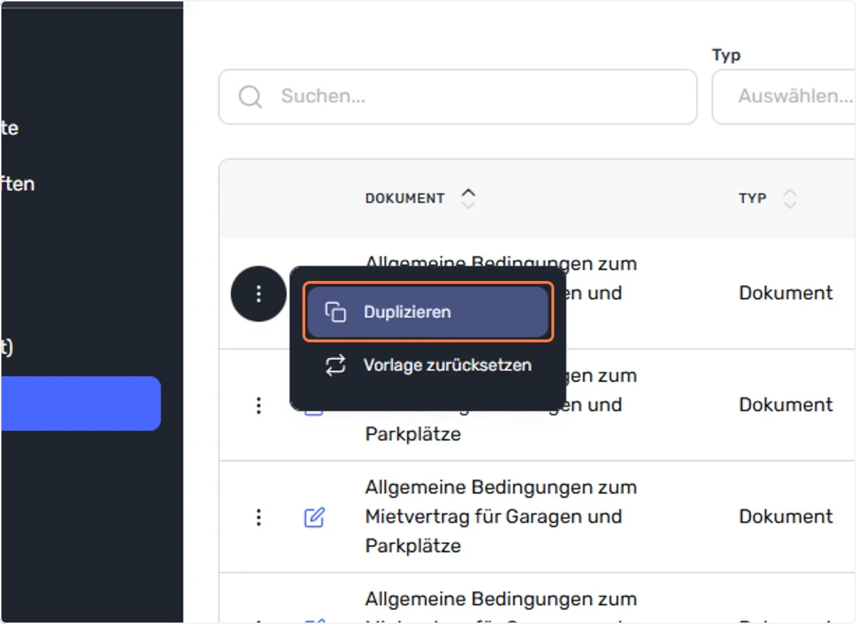 Vorlagen duplizieren