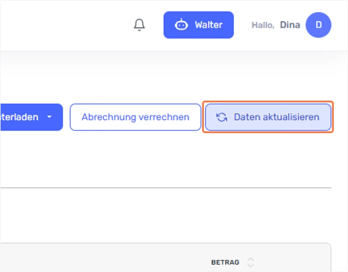 Wichtig: Stellen Sie sicher, dass die Daten jetzt aktualisiert werden, um die Änderungen korrekt zu übernehmen.